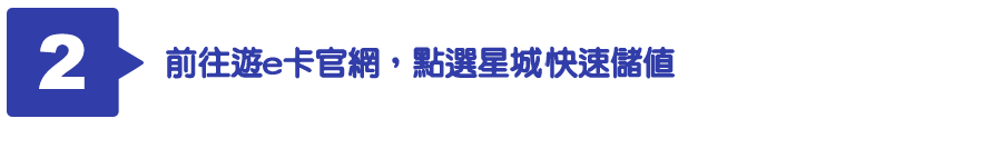 前往遊e卡官網，點選星城快速儲值